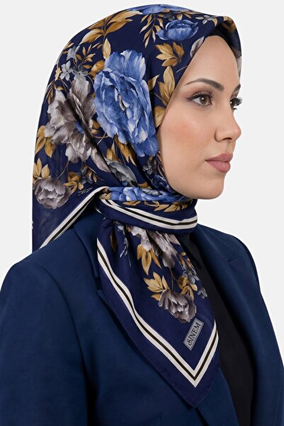 hadiora Women's Navy Blue Floral Patterned Stitched Writing Pad