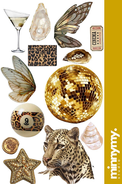Minnymy Gold Collection Sticker, Çıkartma, Ajanda, Günlük, Planlayıcı, Bullet...