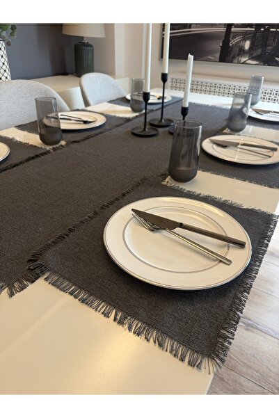 Decamor home Σετ σερβίτσιου 7 τεμαχίων με λεπτομέρειες από φούντες, αμερικάνι...