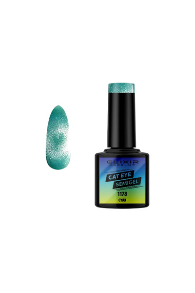 Elixir CAT EYE 5D SEMI GEL (ΗΜΙΜΟΝΙΜΟ ΒΕΡΝΙΚΙ) - 1178 (CYAN) 8ML