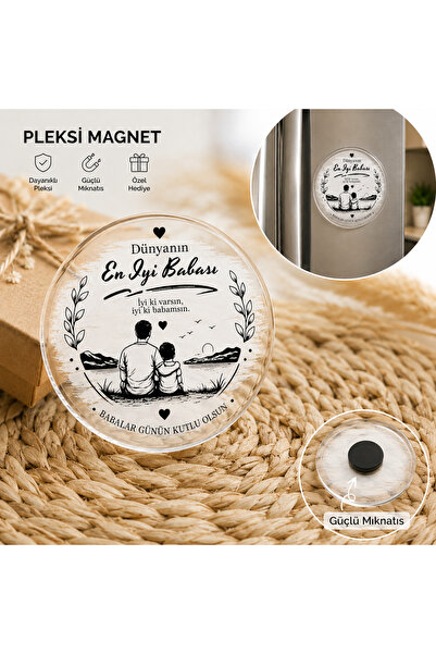 Ege Pastacılık Babalar Günü Pleksi Magnet – Dünyanın En İyi Babası Yazılı Şef...
