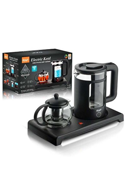 raf Fast Boil Electric Kettle with Premium Glass Tea Pot Complete Tea Prepara...