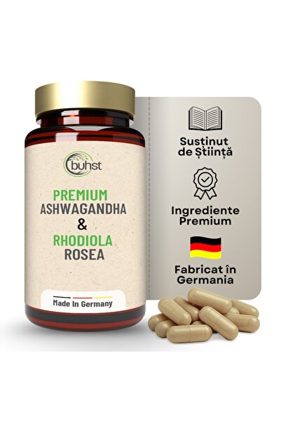 buhst Supliment Alimentar Ashwagandha si Rhodiola Rosea, BUHST® Premium, 90 C...