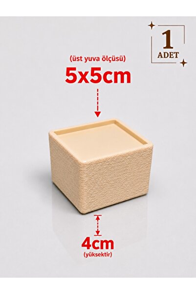 Printorium Mobilya Ayak Yükseltici 1 Adet Kare Ayak Uyumlu 5x5 cm 7x7 cm Kolt...