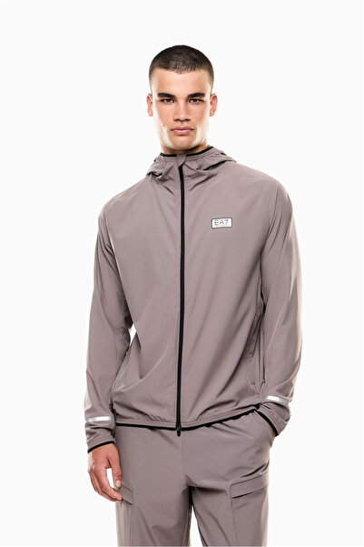EA7 Erkek Fermuarlı Sweatshirt Füme