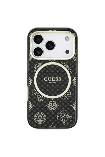 Guess IML Θήκη MagSafe με σχέδιο Παιώνιας για iPhone 17 Pro Μαύρο