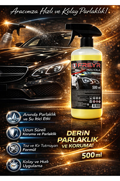 FREYR 5 KG Cilalı Oto Yıkama Şampuanı - 500 ML Lastik Parlatıcı Jel, Hızlı Cila, Torpido Parlatıcı