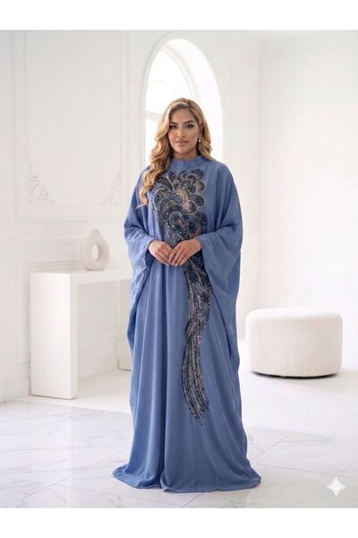 DAY BY DAY Modern Style Butterfly Cut Jubah with Long Extended Embossed Beadw...