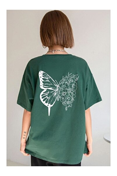 classy moda Άνετη εφαρμογή, Oversize, Μίνιμαλ μπλούζα με στάμπα μπροστά, κοντ...