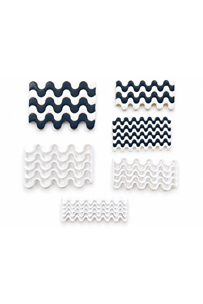 BESİNG 3-Piece Wave Pattern Polymer Clay Texture and Cutting Template Set