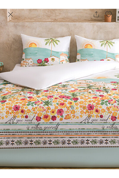 LC Waikiki طقم غطاء لحاف مزدوج مطبوع من LCW HOME