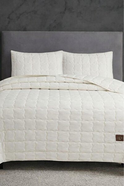 Çeyiz Diyarı Cher Quilted 240X260Cm Double Bedspread Cream