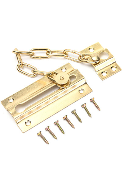 Lawazim 85mm Chain Door Lock - Copper Plated Security Chain Lock with Screws