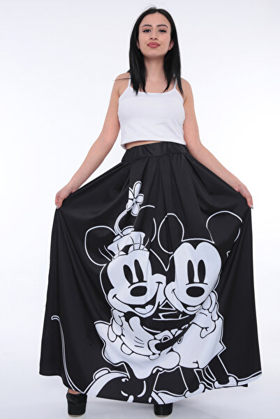 FIRST STYLE Turkish Mexi Black and White Mickey Mouse Tunic