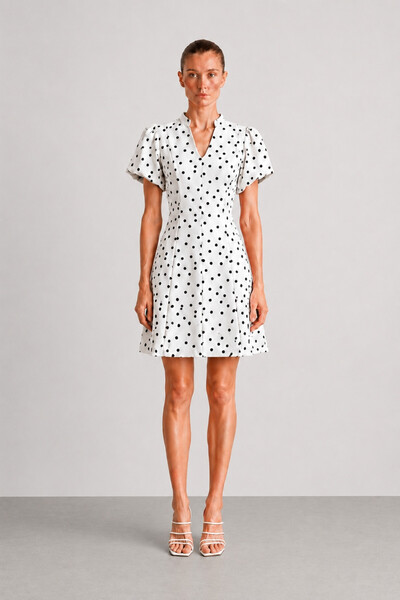 Swass Ashley Puff Sleeve Dress Polka Dot