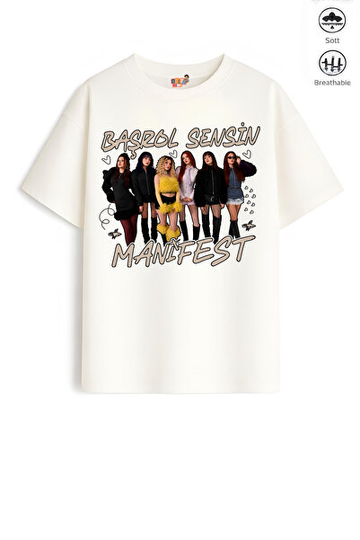 Belya Kids Wear Girl's Oversize Cotton T-Shirt with Sensin Design28