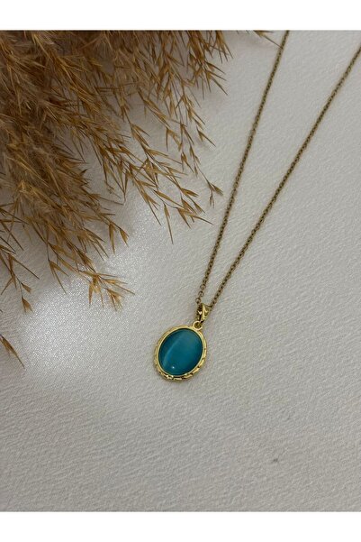 stainless steell Framed Stone Steel Necklace