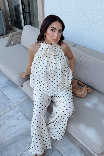 Sindimoda Asen Halter Yaka Puantiye Detay İkili Takım 1574
