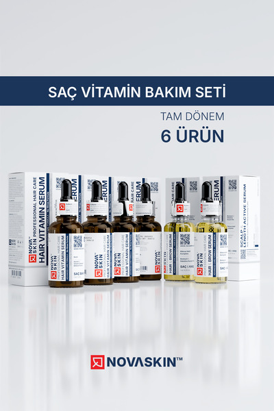 Novaskin Saç Vitamin & Bakım Serum Seti – 6 Ürün | 2 Aylık Orta-Yoğun Rutin