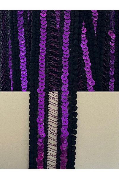 Lorin hobi Purple Sequin Embroidered Decorative Ribbon Width: 4.5 cm Length: ...