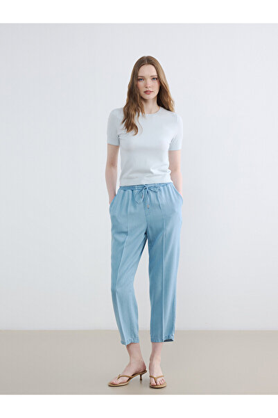 LC Waikiki Nevavm Mom Fit Women's Jean Pants with Elastic Waist and Differenc...
