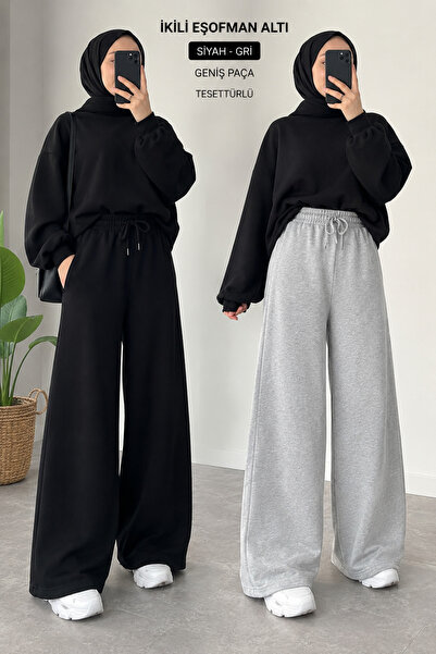 BERYY MODA Double Black and Gray Sweatpants - the Most Modest Sportswear Bott...