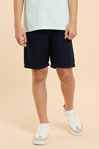 R&B Solid Shorts with Drawstring Waist