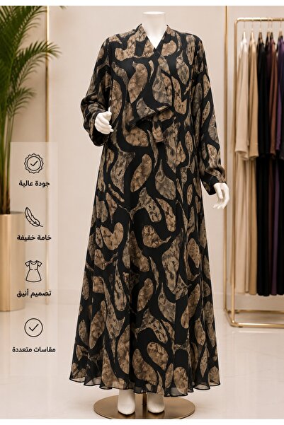 NOUR Abaya Aethir2 – Made from Chiffon Fabric with a Modern Artistic Pattern ...
