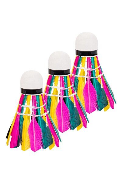 Enero Set 3 fluturasi badminton din pene colorate