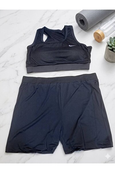 mikam Adult Crop Shorts Swimwear Set with Chest Pad