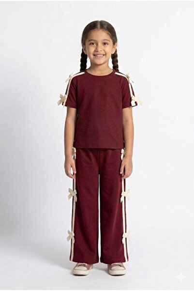 Yağmur Giyim Decosport Ribbon Detailed Short Sleeve Girls' Set 10-14 Years 27494