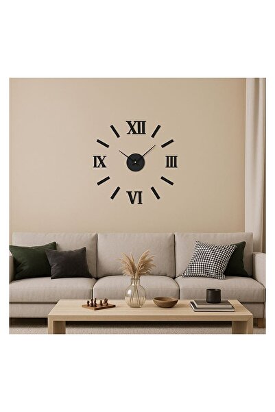 OEM Ceas de perete decorativ DIY, Negru, Ø60 cm, DIY, design modern, living/d...