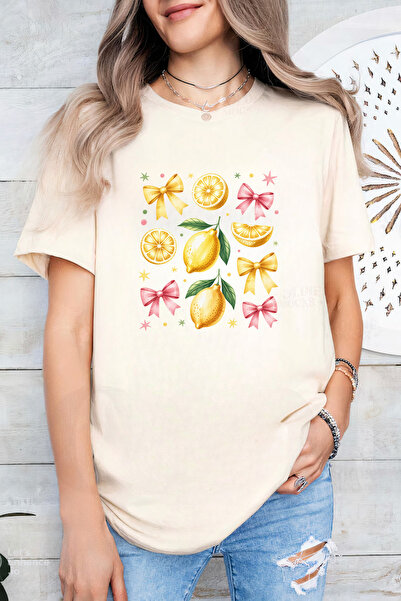 Sarah's Boutique Women's T-shirt – 100% cotton – Lemon Ribbons