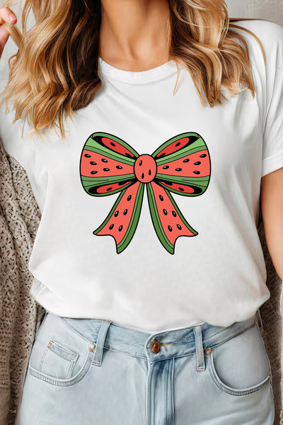 Sarah's Boutique Women's T-shirt – 100% cotton – Melon Ribbon