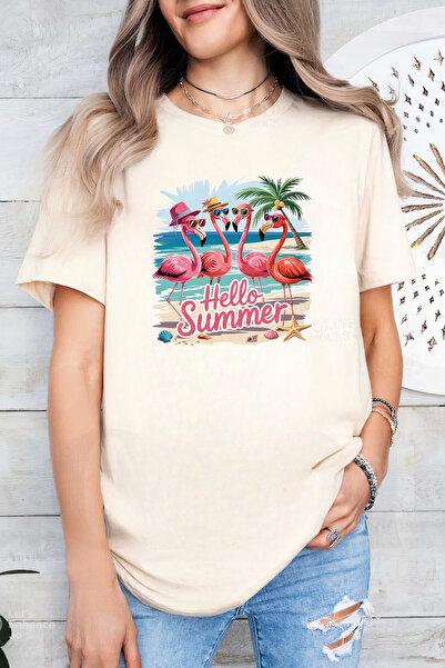 Sarah's Boutique Women's T-shirt – 100% cotton – Flamingo Beach