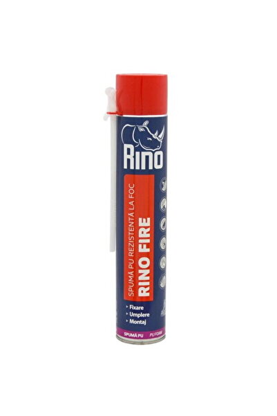 Rino Spuma poliuretanica rezistenta la foc FIRE, 750ml, cu aplicator