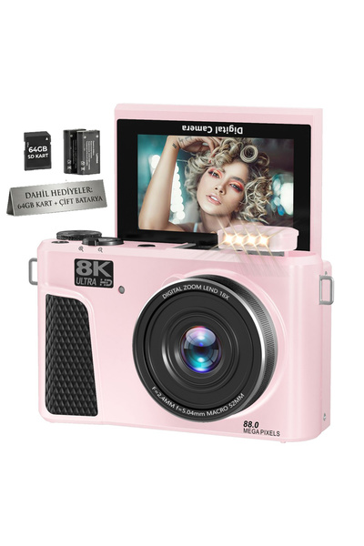 Serreha WD300-8K 88MP 8K Dijital Fotoğraf Makinesi - Vlog Kamerası 18X Zoom (...