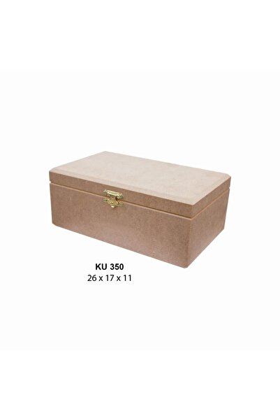 İstanbul Hobi Ahşap Dikdörtgen Kutu Klipsli 26x17cm KU350