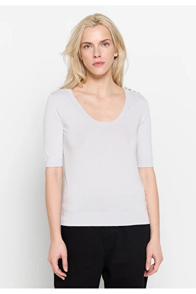 Etam Addison Fine Fine Knit Blouse, Elegant Top with Buttons on the Shoulder,...