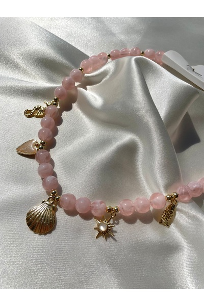 Modesa bijuteri Pembe Deniz Figürlü Charm(Çarm) Boncuk Kolye- Yazlık Kolye-Ch...