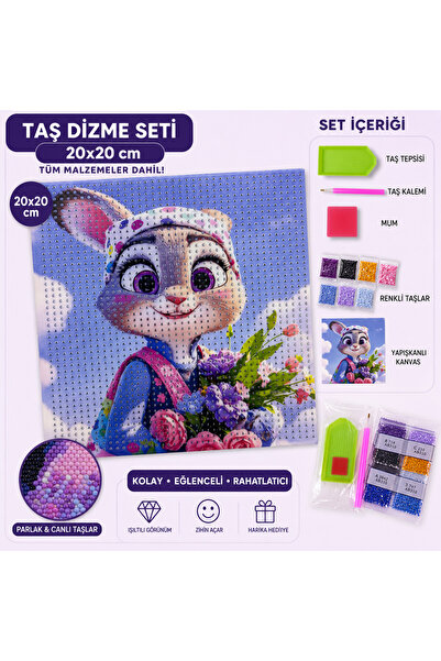 Alka Peluş Zootopia Judy Hopps Diamond Painting Taş Dizme Seti 20x20 cm – Tüm...