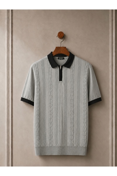 Vance Polo Collar Zippered Knitted Old Money Knitted First Quality Soft Short...