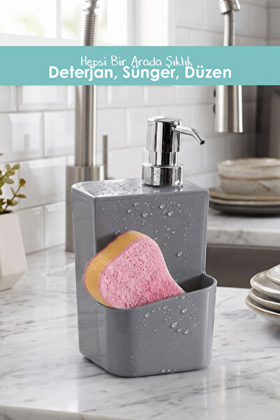 DUO LİNE HAUSEHOLD UTENSİLS Sünger Hazneli Smart Sıvı Sabunluk ve Deterjanlık...