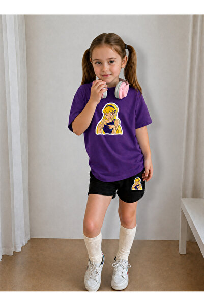 LORVEX Children's Shorts Set Girls (Shorts - T-Shirt) Printed Summer Sports C...