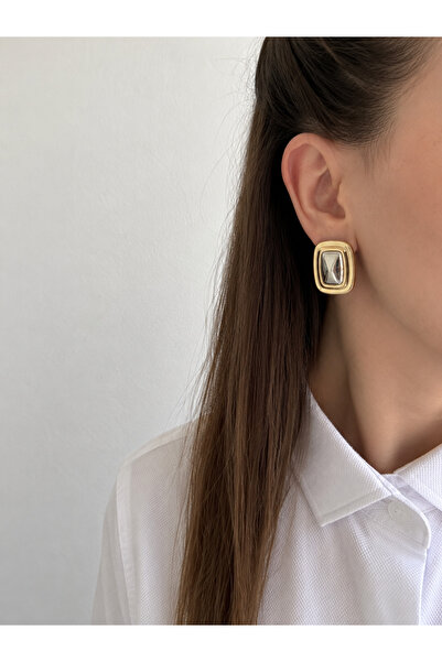 YENGEÇ Plate Model Steel Earrings
