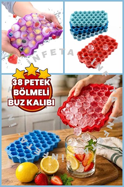 İnfeta 1 Piece Honeycomb Model Ice Ball Mold - 38 Chambers Silicone Practical...