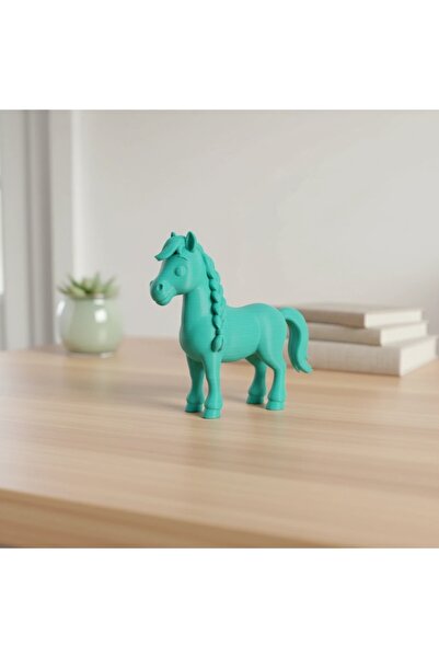 OEM Figurină Cal cu Coamă Împletită Decor Jucărie Mică Plastic 15 mm