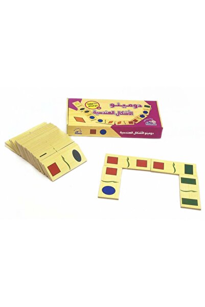 Puzzle لعبة دومينو الاشكال الهندسية - 28 قطعة خشبية