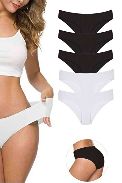 Mestore 5 Pieces Women's Seamless Laser Cut Flexible Non-marking Panties S1