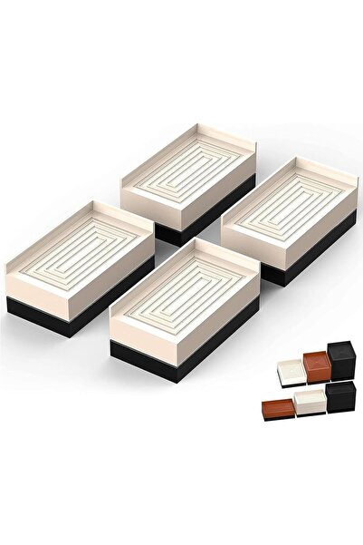 Arabest 4 Pack Set Bed Risers, Rectangle Adjustable Risers Blocks, 3 Inch Hea...